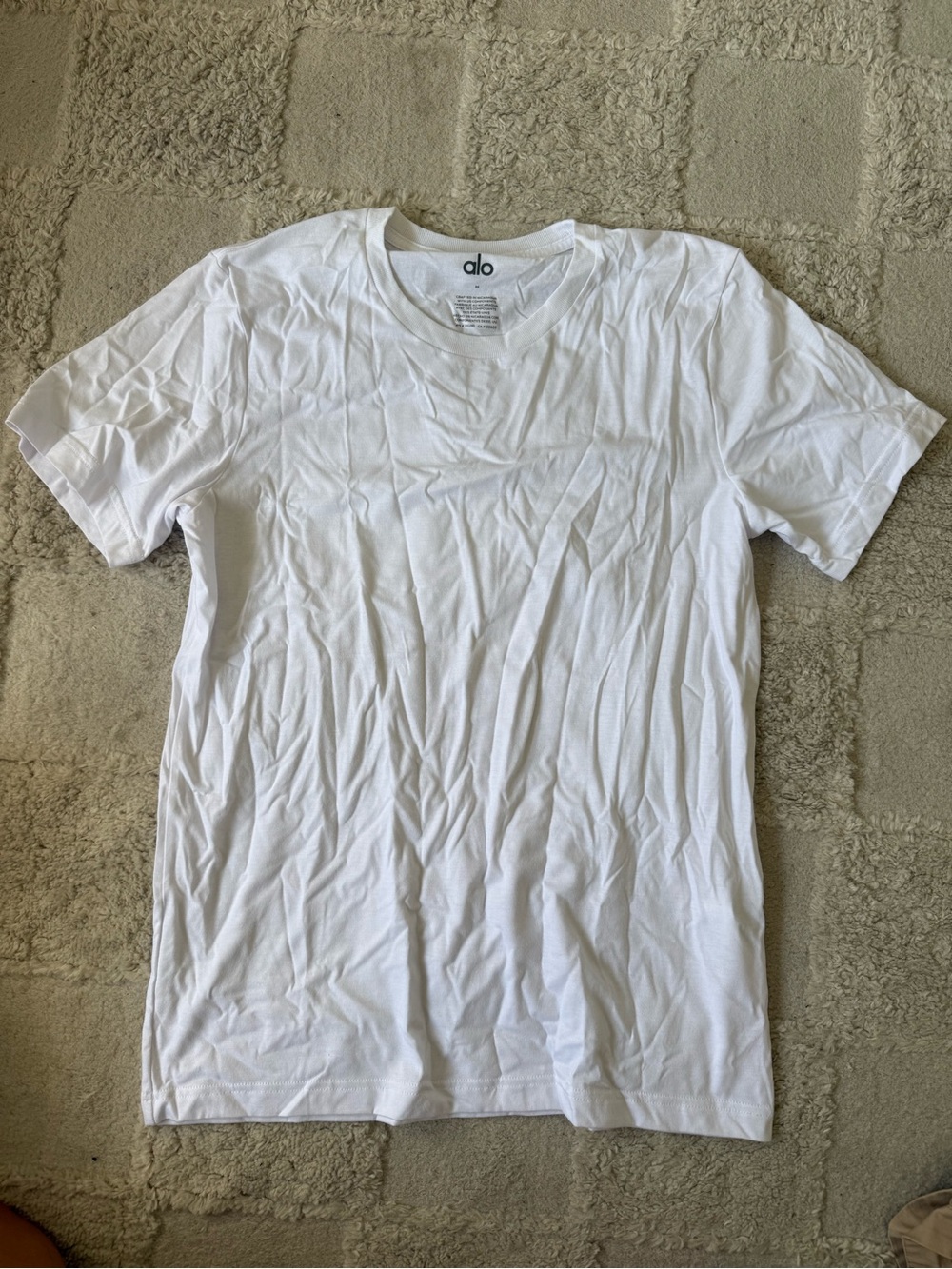ALO Yoga Men's White Crew Neck Short Sleeve Tee